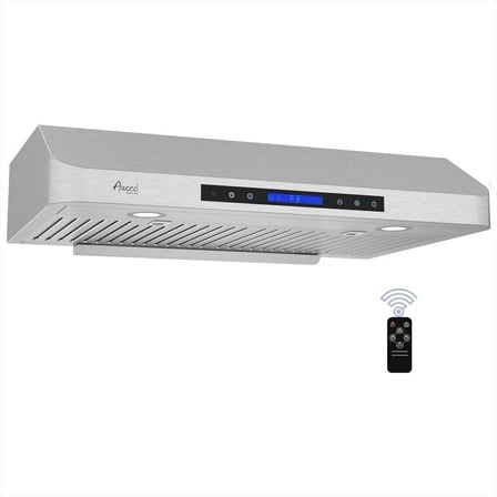 Awoco 30" All-in-One Ducted Under Cabinet Stainless Steel Range Hood 4 Speeds with Remote Control