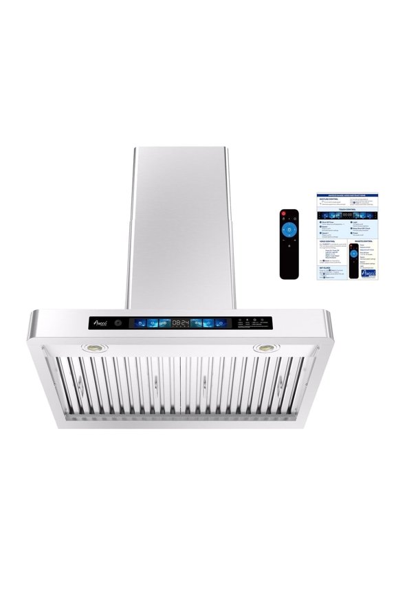 30" Wall Mount Voice Gesture Touch Control Stainless Steel T-Shape Range Hood