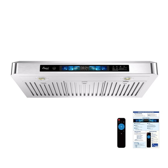 Awoco 36" Under Cabinet Range Hood Hands-Free with Voice & Gesture Control Stainless Steel