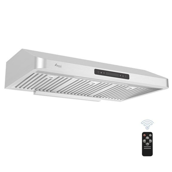 Awoco 36" Stainless Steel Under Cabinet 7"H Range Hood with Gesture Control, 6" Top Vent
