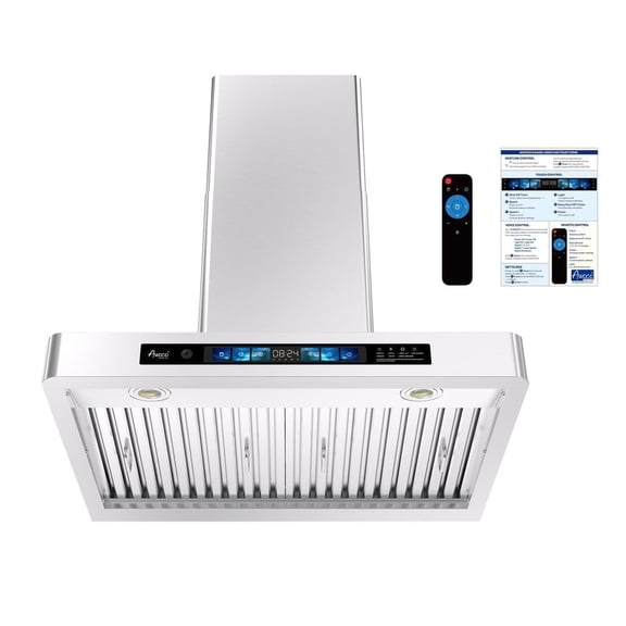 Awoco 36" Wall Mount Voice Gesture Touch Control Stainless Steel T-Shape Range Hood