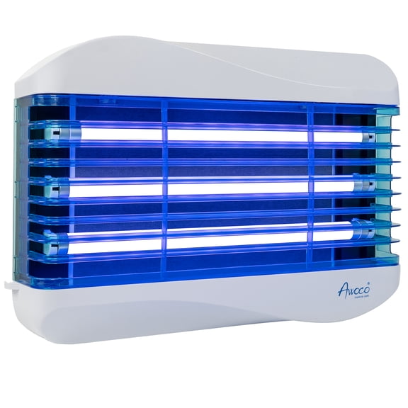 Awoco FT-3W45XL LED Wall Mount Sticky Fly Trap Lamp, 15W UV Insect Trap, 100V-240V, Covers 3,250 sq ft