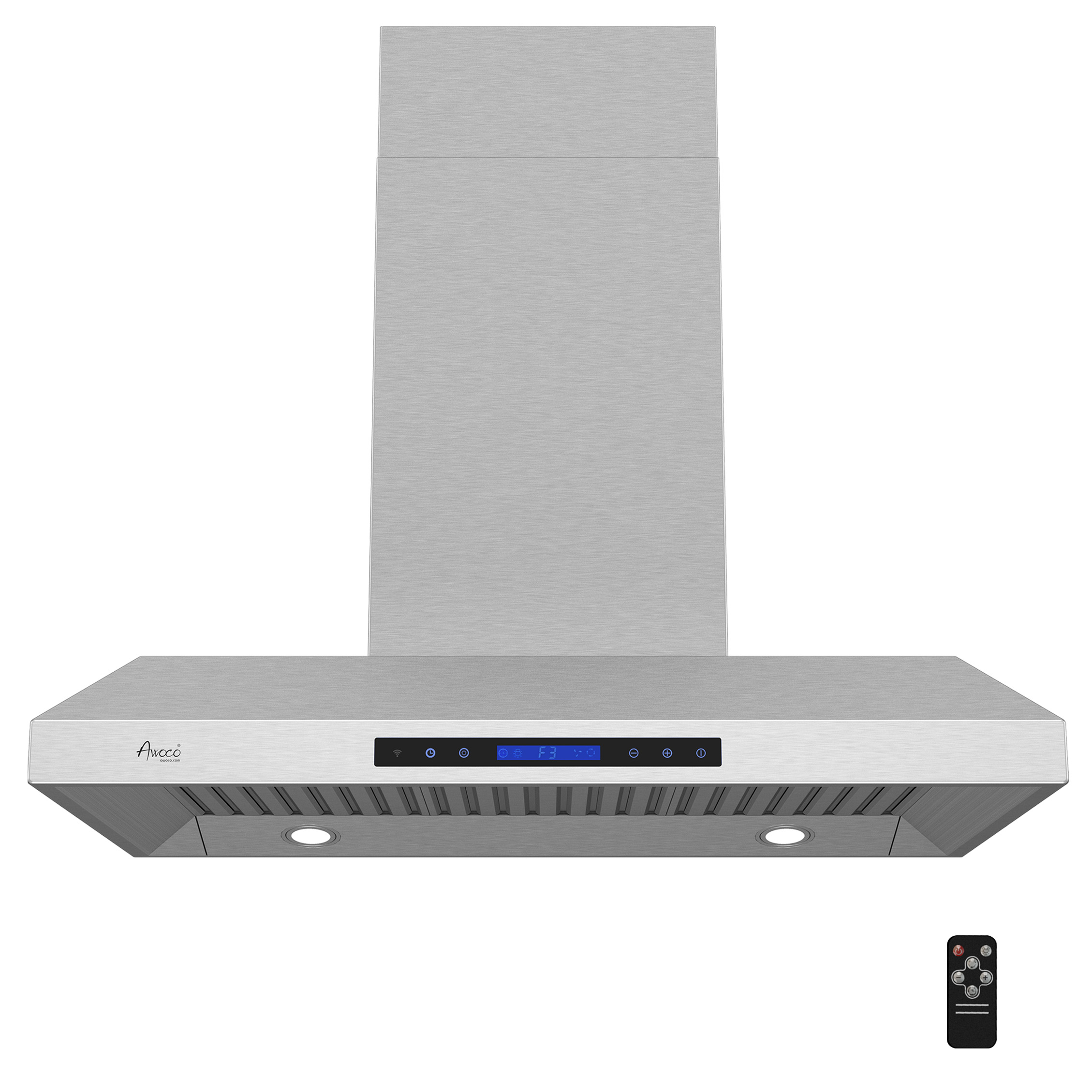 Awoco RHWQ Island Mount 43”H Stainless Steel Range Hood 4 Speeds, 6