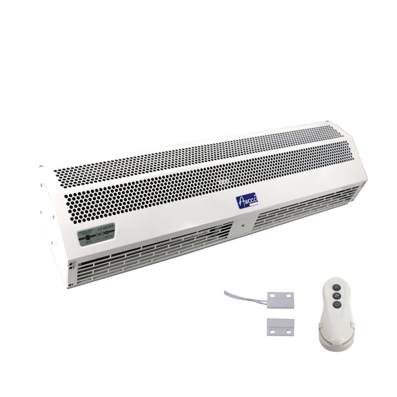 Awoco RM1206H 24" Heated Air Curtain 230V - CE Certified, 2-Speed, Remote Control & Magnetic Switch, 3000W PTC Heater for Drive-Thru Windows