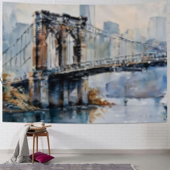 Awpe Abstract Skyline City Decorations for Dorm Tapestry Painting