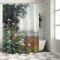 thumbnail image 1 of Awpe Bathroom Shower Curtain Set with Hooks Vintage Spring Lake Landscape with Wildflower Meadow White, 1 of 7