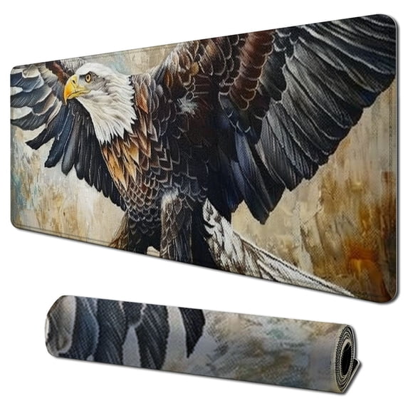 Awpe Large Mouse Pad Vintage Flying Bald Eagle Pictures Motivational Animal Wildlife 31.5x11.8 in