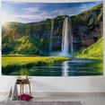 thumbnail image 1 of Awpe Seljalandsfoss Waterfall Against the Sun South Iceland Decorations for Dorm Tapestry Painting, 1 of 6