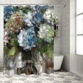 thumbnail image 1 of Awpe Shower Curtain Set Hydrangea Study Blues Waterproof Multiple Sizes White, 1 of 7