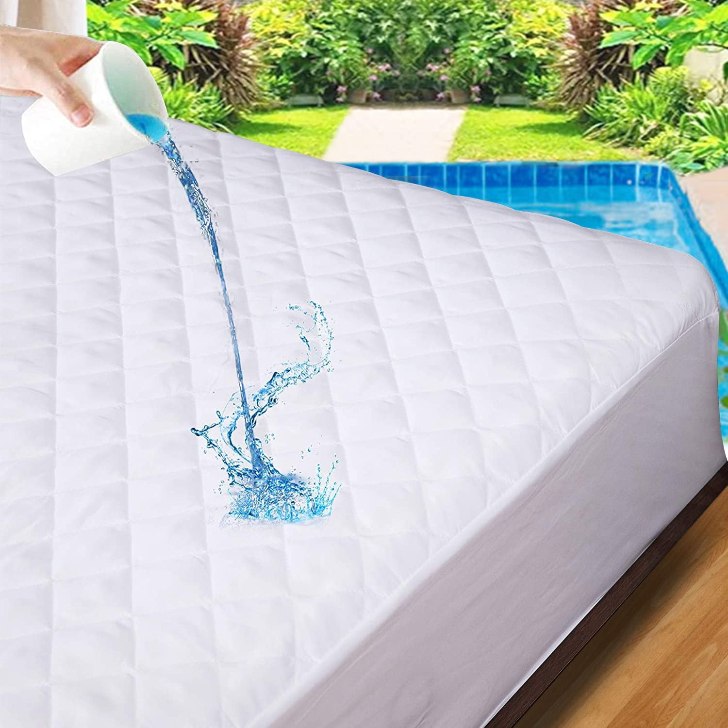 AwsumPick Full Size Mattress Protector Soft Quilted Fitted Breathable ...