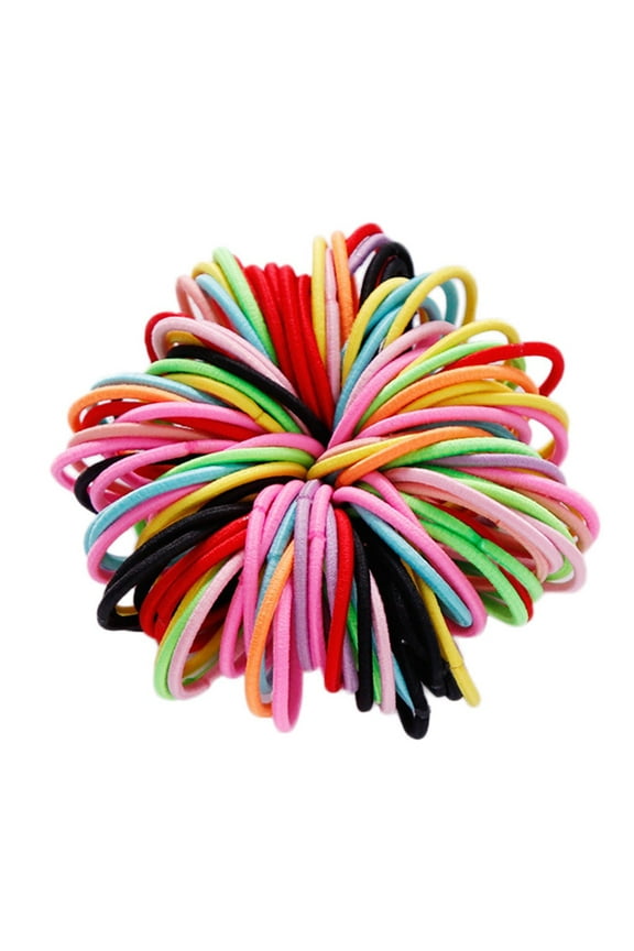 1 of 3 Cm Small Rubber Bands for Hair Ties Assorted Rainbow Elastics Non-Harm Rubber Color Rope Jewelry Mini Reusable Rubberband Multicolor One Size