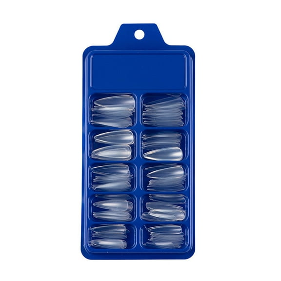 Awwp 1 Box*Pointed False Nails (100 Pieces) Press on Nails Full Cover Pointys Fake False Nails Artificial Fingernails for Women Girls Acrylic Nail Design Salon Manicure Extension, Clear Out Stock!