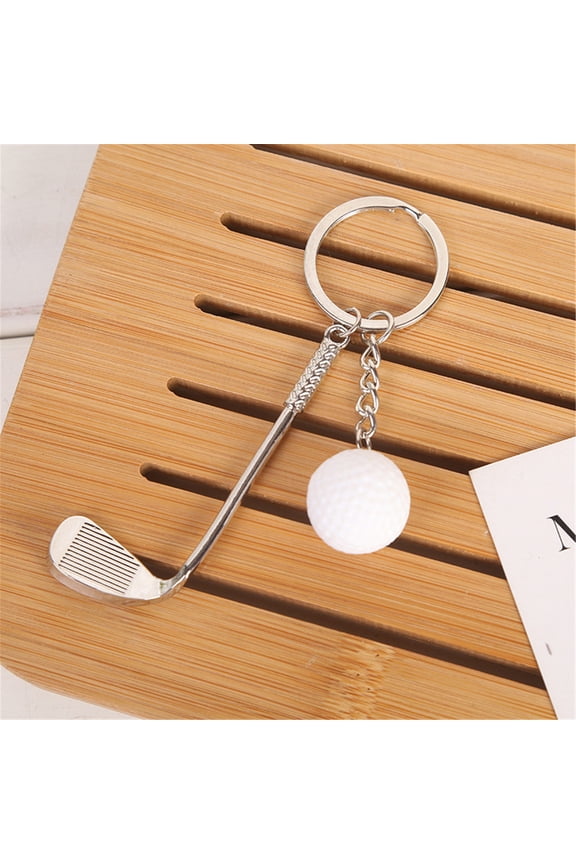 1-Piece White Golf Keychain, Simulation Mini Golf Ball Pendant with Metal Key Ring, Sports Theme Gift for Golf Lovers, Lightweight Durable Decor, Sports Supplies