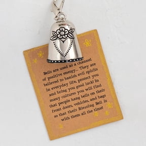 Awwp 1" Tiny Silver Guardian Bell with Lobster Clasp, Mini Blessing Charm for Travel Protection Car Mirror Motorcycle Decoration, Good Luck Gift for Friends Loved Ones, Bell Ornament