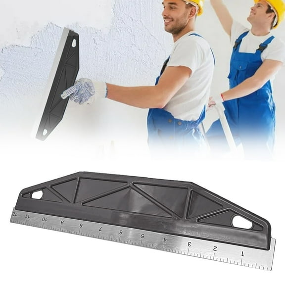 Awwp 11.7" Multi-Function Paint Scraper Tool, 1 Pcs Stainless Steel Edge Scraper Tools for Wallpaper, Window Film, Adhesive Removal, Bubble Smoothing, Compact & Lightweight Putty Knife