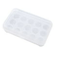 thumbnail image 1 of Awwp 15-Slot Egg Holder with Lid, 9.5x6 Inch Stackable Plastic Egg Tray for Refrigerator Kitchen Camping, Anti-Collision Egg Storage Container, White, 1 of 8