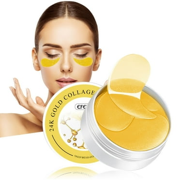 Awwp 1X Eye Mask (60 Pieces/30 Pairs) 1X Spoon Golden Eye Mask Eye Circle Green Seaweed Eye Mask Patch Eye Bag Anti-Aging Eye Pad Replenishment under Eye Mask Is Suitable for Puffy Eyes Dark Circles