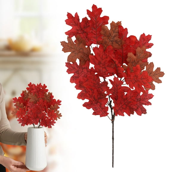 Awwp 21.6 Inch Artificial Plants, Maple Leaf Branch, Realistic Faux Fall Foliage with Leaves, DIY Arrangements for Thanksgiving Halloween Fall Decor, Farmhouse Home Garden Centerpiece