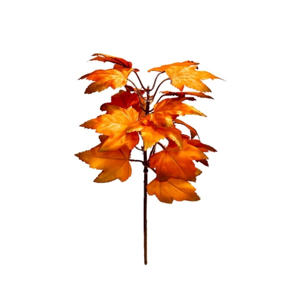 Awwp Artificial Fall Flowers, Fake Maple Leaves 15x7.3 Inch, Thanksgiving Halloween Decor with Color Gradient, Autumn Faux Plants Decor for Home Wall Fireplace, Fall Decor