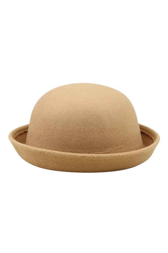 Black Bowler Derby Hat Short Roll up Brim Panama Bowler Hat Bucket Hat Mens Womens Round Bowler Elegant Hats Cap Brim Fedora Hat for Unisex Khaki One Size