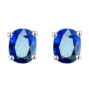Awwp Blue 2Pc Earrings Simple Fashion Diamond Round Earring Stud Earrings Women Jewelry, Clear Out Stock! Fashionable Simple Diamond Colored Gemstone Earrings for Women Earrings Earrings Dark Blue