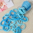 thumbnail image 1 of Awwp Blue 50-Piece High-Elastic Hair Band Deep Discounts 50Pcs Candy Color Hair Ties Band – Thick Cotton Seamless Ponytail Holders – Hair Elastics Hair Bands for Thick Heavy and Curly Hair, 1 of 3