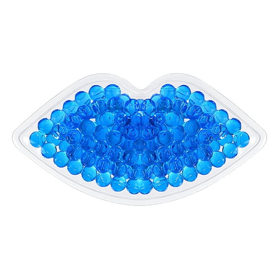 Awwp Blue Lip-Shaped Ice Gel Pack, Reusable Hot Cold Compress, 5ml Small Size, Gel Bead Design for Sensitive Skin, Ideal for Small Areas