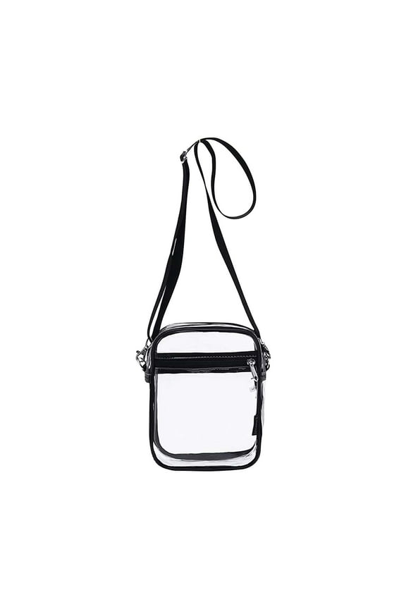 Clearance Sale Cosmetic Bag Clear Bag Stadium Approved for Women Clear Crossbody Bag Transparent Shoulder Handbag Small Toiletry Bags 1Pc, 1*Storage Bag Plastic Storage Bag Black