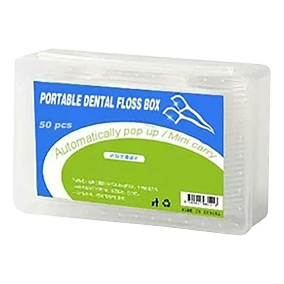 Awwp Clearance Sale Dental Floss & Dental Picks Portable Automatic Toothpicks Holder Container Portable Toothpick Dispenser, 1X Dental Floss Stick (50 Pieces Per Box) Household Toothpicks Multi-Color