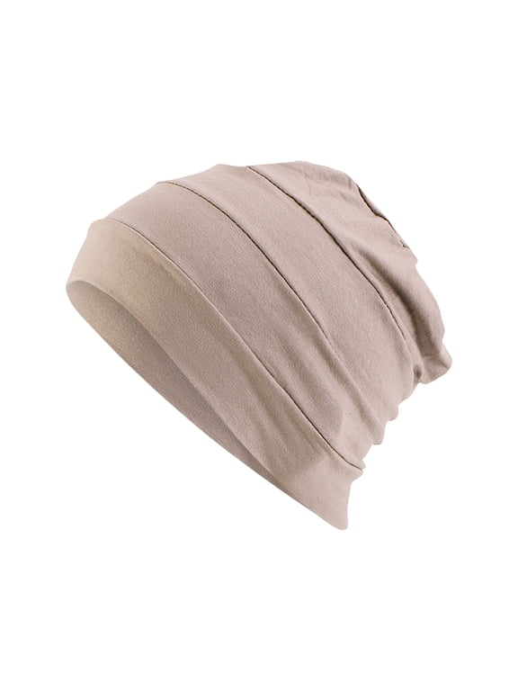 Cotton Summer Beanie for Women Slouchy Lightweight Sleeping Hat Chemotherapy Hat Bottom Hat Muslim Hat, Hipster Fashion Slouchy Hat Khaki One Size