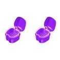 thumbnail image 1 of Awwp Denture Cup 2Pc Big Sale! Purple Denture Container Denture Cup Box Holder Storage Soak Container with Strainer Basket for Travel Cleaning, Clear Out Stock Denture Cases, 1 of 5