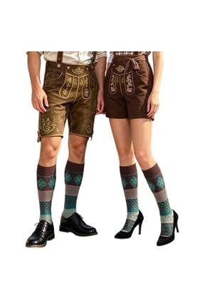 German Socks Women's Dirndl Over-Knee Festival Stockings Dirndl Overknee Trachten Socks, Crochet Bavarian Stockings, Wedding Folk Festival Socks Coffee
