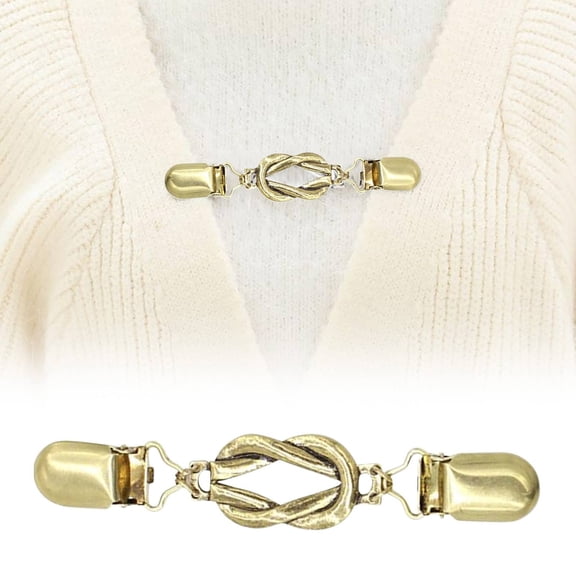 Awwp Gold Sweater Shawl Clips, 1 Pcs Cardigan Clip for Dresses, Shawls, Shirts, Waist Definition, Vintage Brooch, Decorative Fastener, Secure Hold, Multi-Functional, Sweater Clip