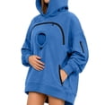 thumbnail image 1 of Awwp Hoodie with Cat Pouch Holder Sweatshirt Large Pocket Pullover Shirt Kangaroo Pocket Dog Sweatshirt Unisex Oversized Fit Pet Rest Holder,Zip Front Pet Pouch Sweatshirt Blue M, 1 of 8