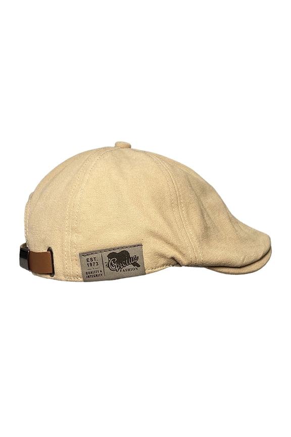 Men Cotton Flat Cap Summer British Solid Color Scally Ivy Gatsby Newsboy Beret Hat Painter Hat Driver Cabbie Hunting Hat Khaki One Size