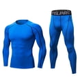 thumbnail image 1 of Awwp Men Set Long Underwear Mens Thermals Base Layer Men Cold Weather Gear Long for Winter Cycling Running Hunting Blue L, 1 of 4
