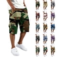 thumbnail image 1 of Awwp Men's Camo Cargo Shorts Lightweight Quick Dry Polyester Shorts Elastic Waist Casual Multi-Pocket Breathable Summer Outdoor Hiking Work Shorts White Size: M, 1 of 5
