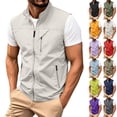 thumbnail image 1 of Awwp Men's Lightweight Vest Sleeveless Outdoor Work Jacket for Travel Hiking Running Multi-Pocket Utility Vest Dark Purple Size: L, 1 of 10
