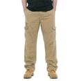 thumbnail image 1 of Awwp Mens Cargo Pants with Pleat and Expandable Waistband Fleece Lined Pants for Men Yellow XXXXL, 1 of 5
