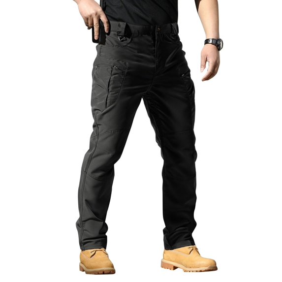 Awwp Mens Pants, Stretch Cargo Pants Lightweight Casual Hiking Outdoor Work Pants for Men Black XXXL