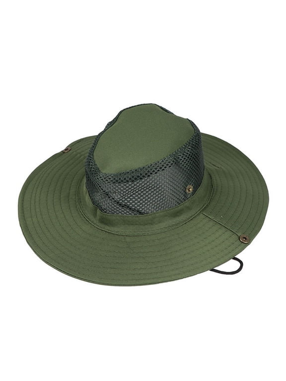 Mens Sun Hat Wide Brim Breathable Mesh Upf 50+ Waterproof Fishing Cap Sun Visor Cap Mountaineering Cap Net Cap Foldable Boonie Cap Green One Size