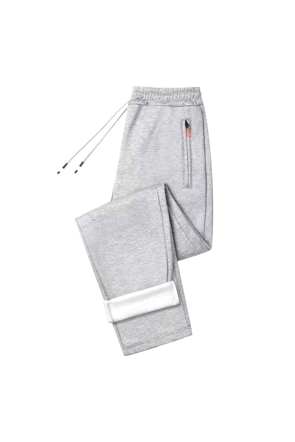 Mens Sweatpants, Fleece Lined Winter Pants with Pockets Warm Athletic Joggers Workout Running Pants for Men Grey L
