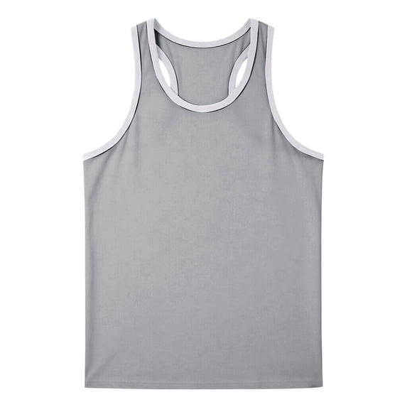 Awwp Mens Tops Men’S Muscle Tank Top Athletic Sleeveless Shirt Breathable Cotton/Polyester Blend for Gym And Casual Wear Grey XL