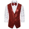 thumbnail image 1 of Awwp Mens Vest, Slim Fit Suit Vest with Bow Tie for Business, Wedding (Shirt Not Included) Chaleco Para Hombre Wine XL, 1 of 1