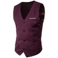 thumbnail image 1 of Awwp Mens Vest, Slim Fit V Neck Solid Formal Suit Vest for Men Lightweight for Wedding, Prom, Business Wine XXXXXXL, 1 of 1