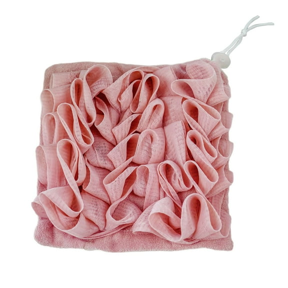 Awwp Pink 1X2 Bath Towel Loofah the Loofah Shower Loofah the Soft Loofah and Washcloth Loofah Washcloth 2 in 1 Soft Loofah and Washcloth Shower Loofah with Drawstring