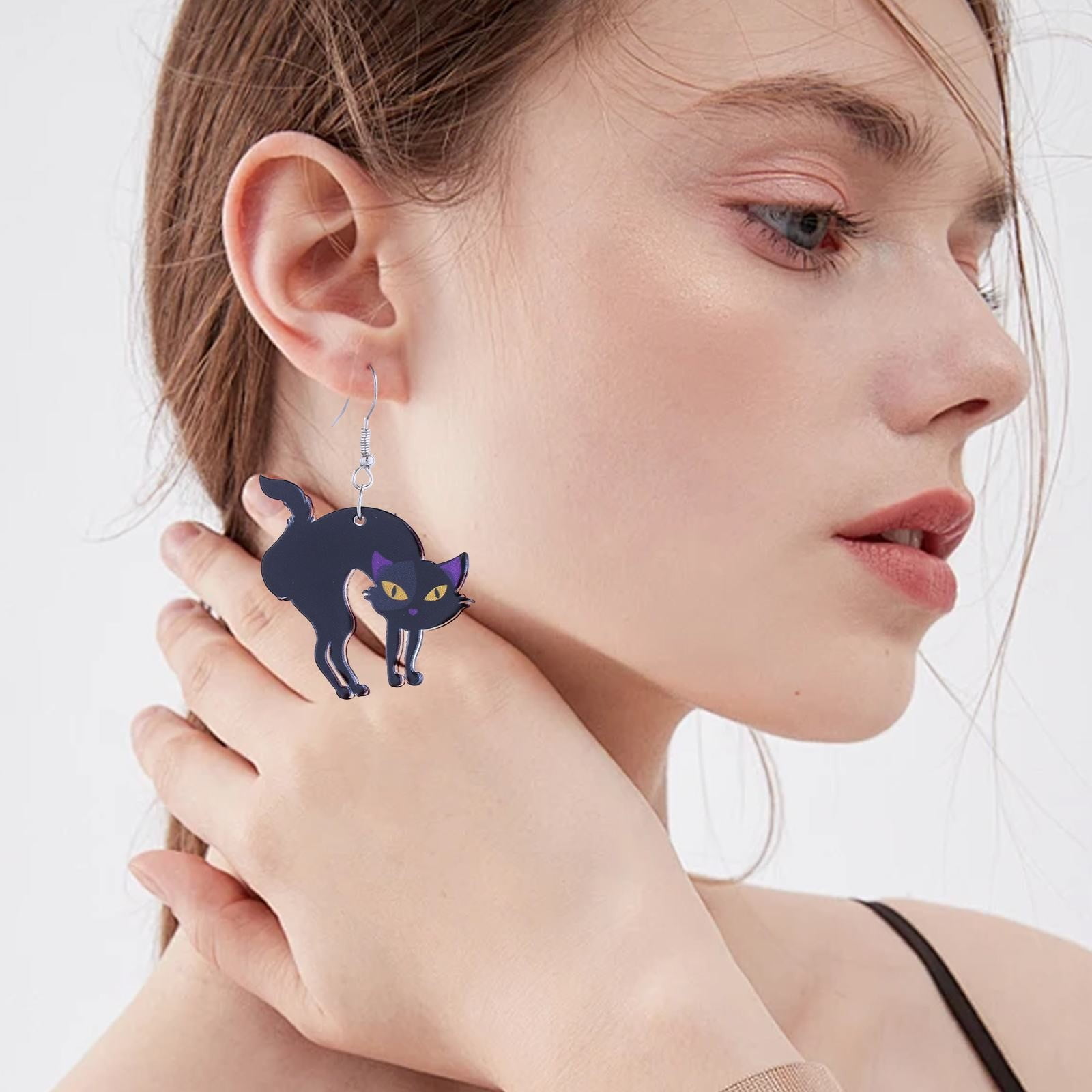 Awwp Price Crash Earrings Helloween Themed Earrings Funny Pumpkin Bat