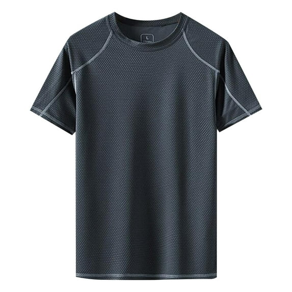 Awwp Running Shirts Men Short Sleeve Sport Tops Gym Athletic T Shirts Breathable Cool Workout Shirts Black L