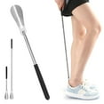 thumbnail image 1 of Awwp Silver 1X Auxiliary Shoe Lifter Extendable Shoe Horn Stainless Retractable Shoe Spoon Non Slip Handle for Elders Flexible Shoe Horn Pull Accessories Lifter Adjustable Length Simple Design Is Firm, 1 of 8
