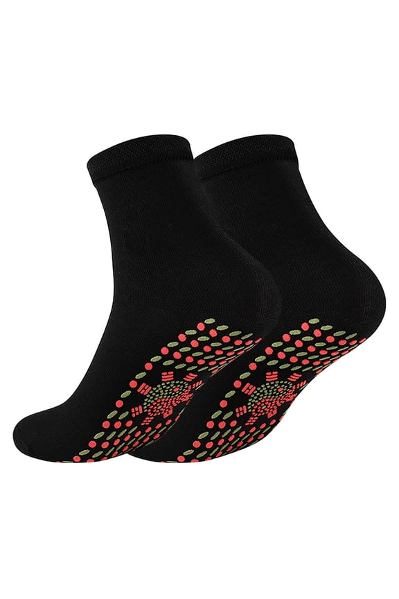 Tourmaline Thermal Circulation Acupressure Self-Heating Comfortable Winter Warm Tourmaline Slimming Health Sock,Foot Massage Thermotherapeutic Sock Black One Size